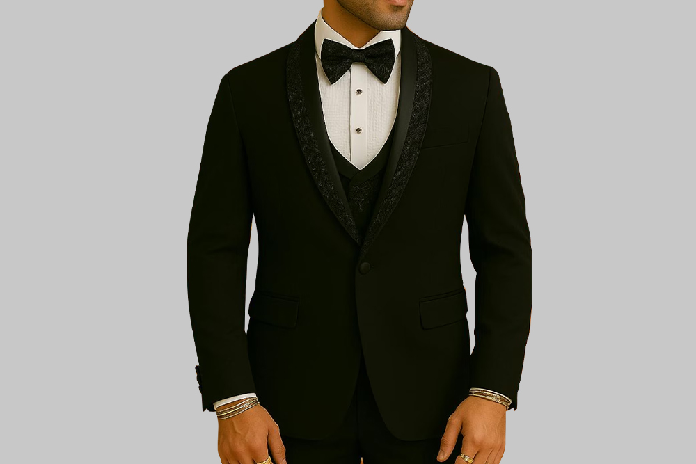 Classic Black Wool Tuxedo Set