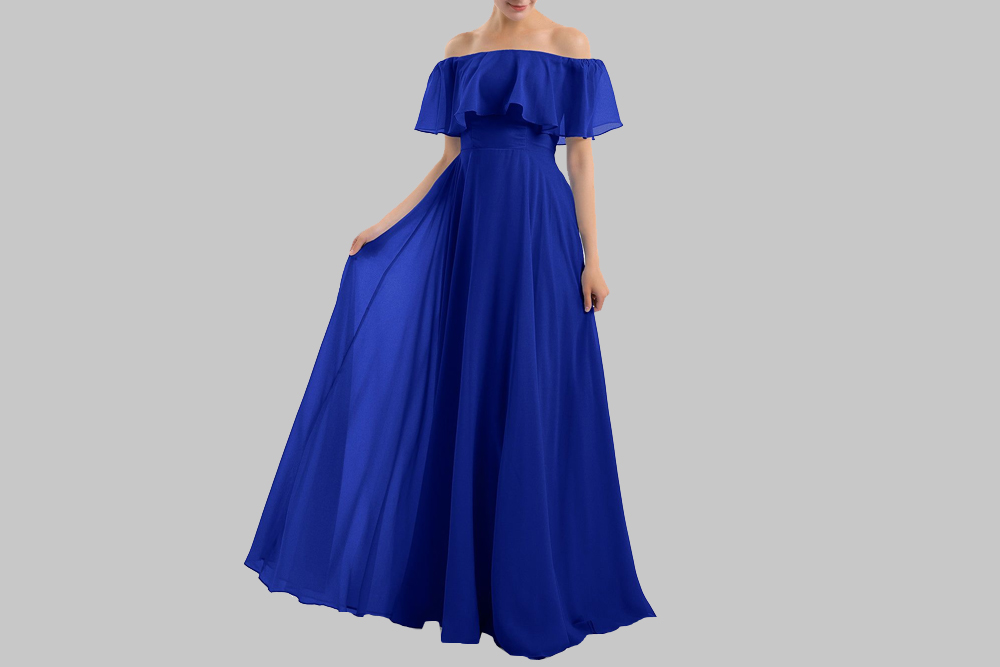 Royal Blue Off-Shoulder Gown